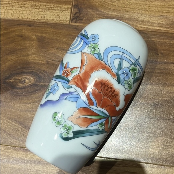 TAKAHASHI porcelain, small flower bud vase oval, imported from Japan, 1980s - Picture 2 of 4